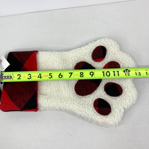 Dog Cat Paw red plaid Holiday Christmas Stocking & 2 Animal photo frame ornament - Picture 8 of 16